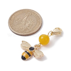 Décorations de pendentif en émail en alliage d'abeille&nbsp;HJEW-JM01600-01