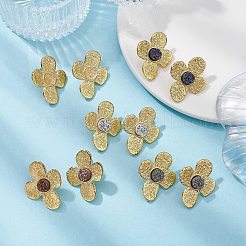 Ohrstecker imitierter Druzy-Edelstein-Harz-Blumen-Ohrstecker&nbsp;EJEW-JE05317