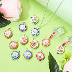 12 pendentif en porcelaine imprimée à la main&nbsp;PALLOY-SW00123