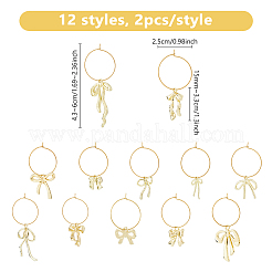 24 Stück 12 Stile Bowknot Legierung Emaille Charms&nbsp;AJEW-HY00016
