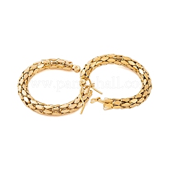 Orecchini a cerchio in acciaio inossidabile 304 placcati ioni (ip) per donna&nbsp;EJEW-P279-17B-G