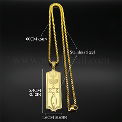 Colliers à pendentif étoile de David en acier inoxydable 304 avec chaîne à maillons carrés&nbsp;FS-WG4A3EC-02