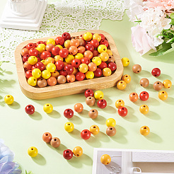 240pcs 6 Farben natürliche Holzperlen&nbsp;WOOD-TA0002-74D