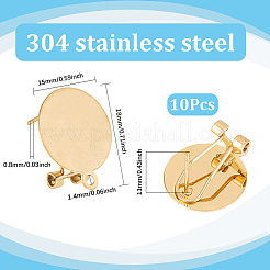 10 pz. 304 acciaio inossidabile per orecchini a bottone&nbsp;STAS-SP0001-88A-G