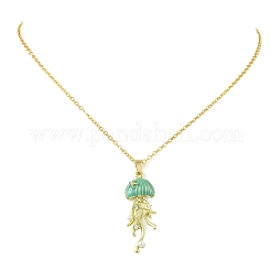 Collana con ciondolo a forma di animale marino in lega smaltata&nbsp;NJEW-JN06635-01