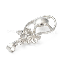 Anhänger-Cabochonfassungen aus platiniertem Messing&nbsp;KK-Q776-01P-04
