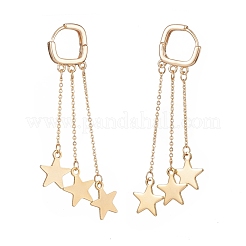 Orecchini a cerchio pendenti con nappa a catena a stella in ottone&nbsp;EJEW-TA00109