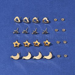 16 pieza de 4 estilos de accesorios para pendientes de acero inoxidable 304&nbsp;STAS-FS0001-85G