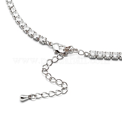 Klare Tennishalskette mit Zirkonia für Damen&nbsp;NJEW-C014-01P
