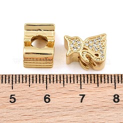 Laiton micro pavé de perles de zircone cubique claires&nbsp;CU-CBA765C-15G