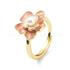 Verstellbare Fingerringe aus Messing und Emaille&nbsp;RJEW-JR01028