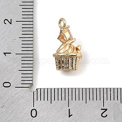 Pendentifs avec zircon cubiques à micro-pavés en laiton&nbsp;KK-C155-16G-01