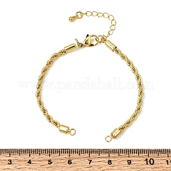 Bracciale regolabile con catena a corda intrecciata in ottone&nbsp;KK-CBA5ABD-01G