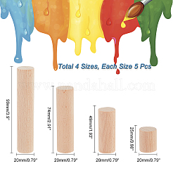 20 bâtonnet rond en bois de 4 styles&nbsp;WOOD-NB0002-16B