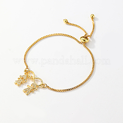 Schieberarmbänder aus Messing mit Mikropavé-Kubikzirkonia&nbsp;GJ5642
