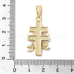 Caravaca-Kreuz-Anhänger aus Messing&nbsp;KK-H529-26GP