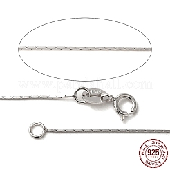 Anlaufschutz-Halsketten aus rhodiniertem Sterlingsilber mit 925 Boston-Gliederkette&nbsp;STER-E033-56
