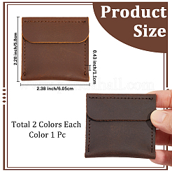 2 Stück 2 Farben rechteckige Ringtaschen aus PU-Leder&nbsp;ABAG-CL0001-20