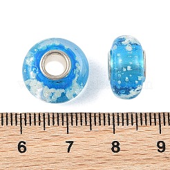 Perles européennes en verre filé et à âme en laiton&nbsp;LAMP-P019-01P-30