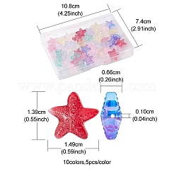 50 Stück 9 Farben transparent gespritzte Glasperlen&nbsp;GLAA-YW0001-96