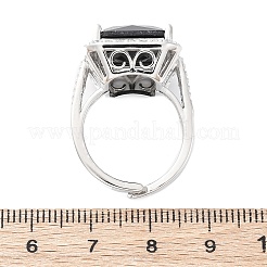 Mikropavé-Manschettenringe aus klarem Zirkonia aus Messing für Damen&nbsp;RJEW-A062-04P