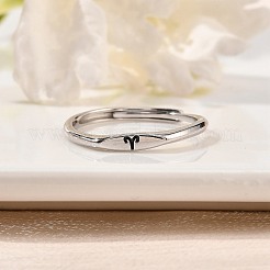 925 anello regolabile in argento sterling rodiato&nbsp;RJEW-S397-01P-01