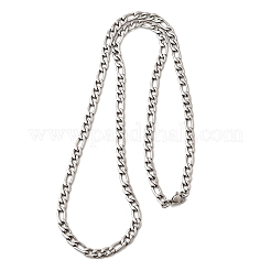5 mm Figaroketten-Halsketten aus 304 Edelstahl für Damen&nbsp;NJEW-B134-07A-P