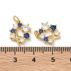 Pendentifs avec zircon cubiques à micro-pavés en laiton&nbsp;KK-C252-11G