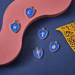 5 pièces 5 styles véritables en laiton plaqué or 18k micro pavé clair pendentifs en émail de zircone cubique&nbsp;ZIRC-SZ0001-35