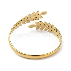 Ionenplattierung (IP) 304 Edelstahl griechische römische Lorbeerblatt Manschette Armreifen&nbsp;BJEW-L682-019G