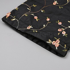 Sackleinenbeutel mit Stickerei und Blumenmuster&nbsp;LS-ABAG-WH0048-39D