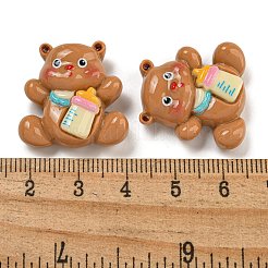 Cabochon in resina opaca a tema orso&nbsp;CRES-D040-01E