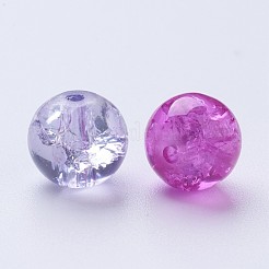 Peinture cuite perles de verre craquelées&nbsp;DGLA-X0006-8mm-02
