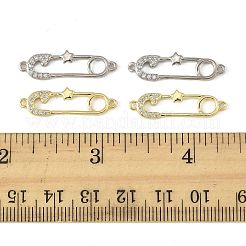 4 Stück 2 Farben Messing Micro Pavé klare Zirkonia Verbinder Charms&nbsp;KK-FS0001-74