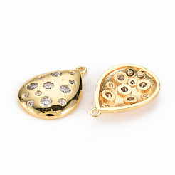 Pendenti in zirconi cubici trasparenti in micro pavè di ottone&nbsp;KK-Q002-290-NF