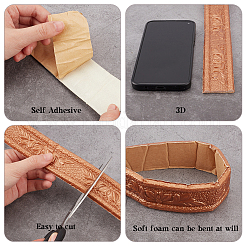 1 bordure de papier peint autocollante imperméable en mousse PVC 3D&nbsp;PAAG-CP0001-01B