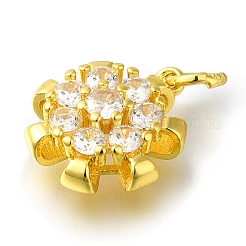 Ciondolo in ottone placcato a cremagliera con micro pavé di zirconi chiari&nbsp;KK-H485-14G