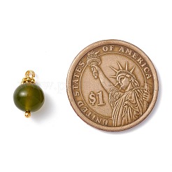 Breloques en jade olive naturel&nbsp;PALLOY-JF01092-04