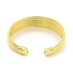 Bracelets à manchette large ouverte en laiton plaqué en rack pour femmes&nbsp;BJEW-P322-04G