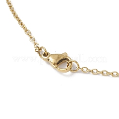 Collier avec pendentif trèfle en perles de verre et chaîne en acier inoxydable 304 pour femme&nbsp;NJEW-MZ00128-03