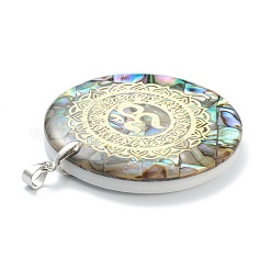 Natürliche Abalone Muschel / Paua Muschel Anhänger&nbsp;SSHEL-L019-03P