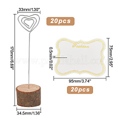 20 porte-mémo rond rustique en bois&nbsp;AJEW-GA0005-87