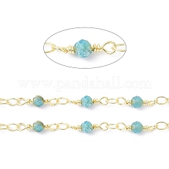 Catena di perline fatta a mano in ottone e apatite naturale&nbsp;CHC-D029-15G-04