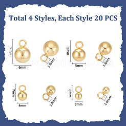 80 pièce 4 styles de breloques en acier inoxydable 304 anti-ternissement&nbsp;STAS-UN0062-75