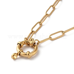 Collane con ciondolo ad anello in acciaio inossidabile chirurgico 316&nbsp;NJEW-D059-01D-G
