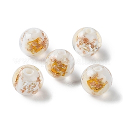 Handgefertigte Gold-und Silberfolie Glasperlen&nbsp;GLAA-G107-07B-14
