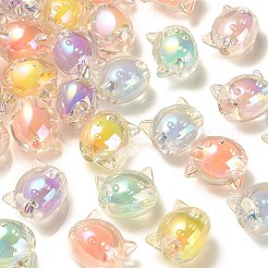 60 pièces 6 couleurs placage uv arc-en-ciel perles acryliques irisées&nbsp;OACR-CJ0001-36