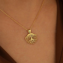Halsketten mit Anhänger in Form eines Seelenbaums aus Edelstahl 304 für Damen&nbsp;WG3C12A-02