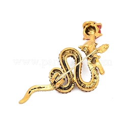 Schlange mit Rosen-Emaille-Anstecker&nbsp;LS-PALLOY-D361-10G