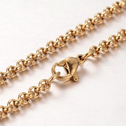 Halsketten aus Rolo-Kette aus 304 Edelstahl&nbsp;NJEW-L136-07
